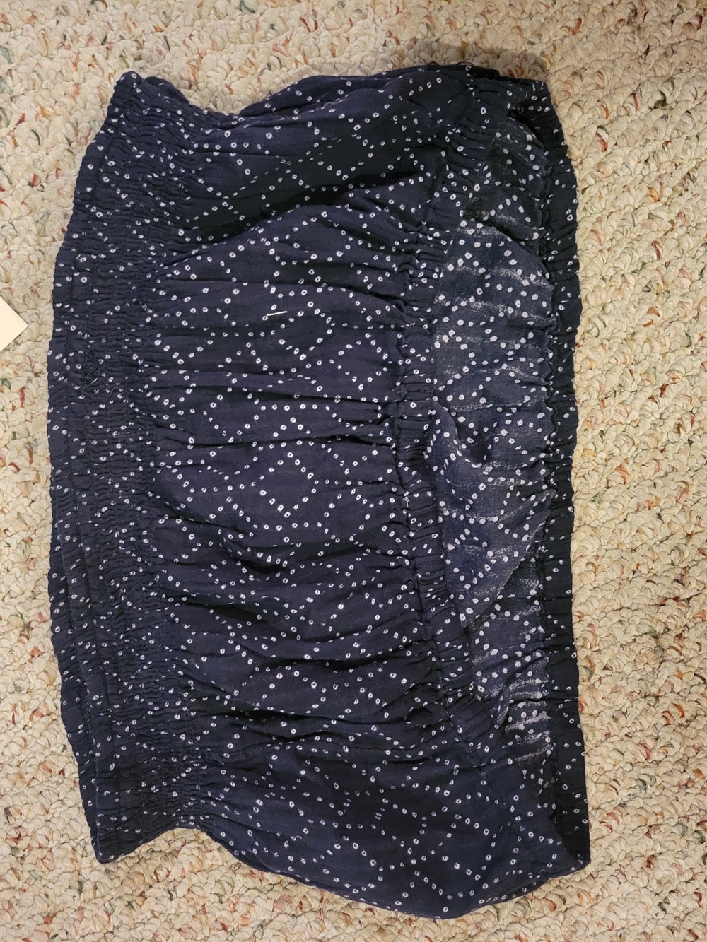 Smocked Navy Strapless Tube Top - Speckled Print - Picture 5 of 5